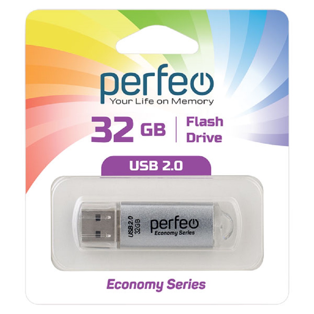 USB флешка Perfeo 32GB E01 Silver economy series - фото 1