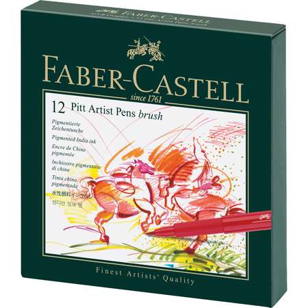 Набор капиллярных ручек Faber Castle Pitt Artist Pen Brush ассорти 12шт