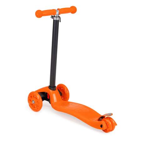 Самокат BABY STYLE детский светящиеся колеса с тормозом до 25 кг оранжевый