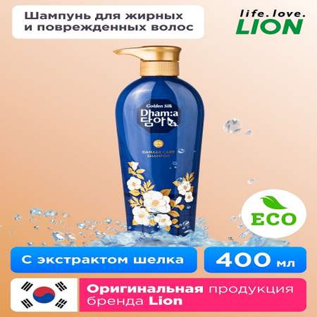 Шампунь LION Dhama damage care shampoo Восстанавливающий для тонких волос с цветочным ароматом