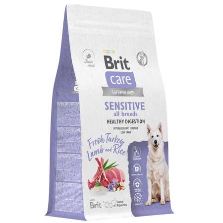 Корм для собак Brit Care 1.5кг взрослых всех пород с индейкой и ягненком