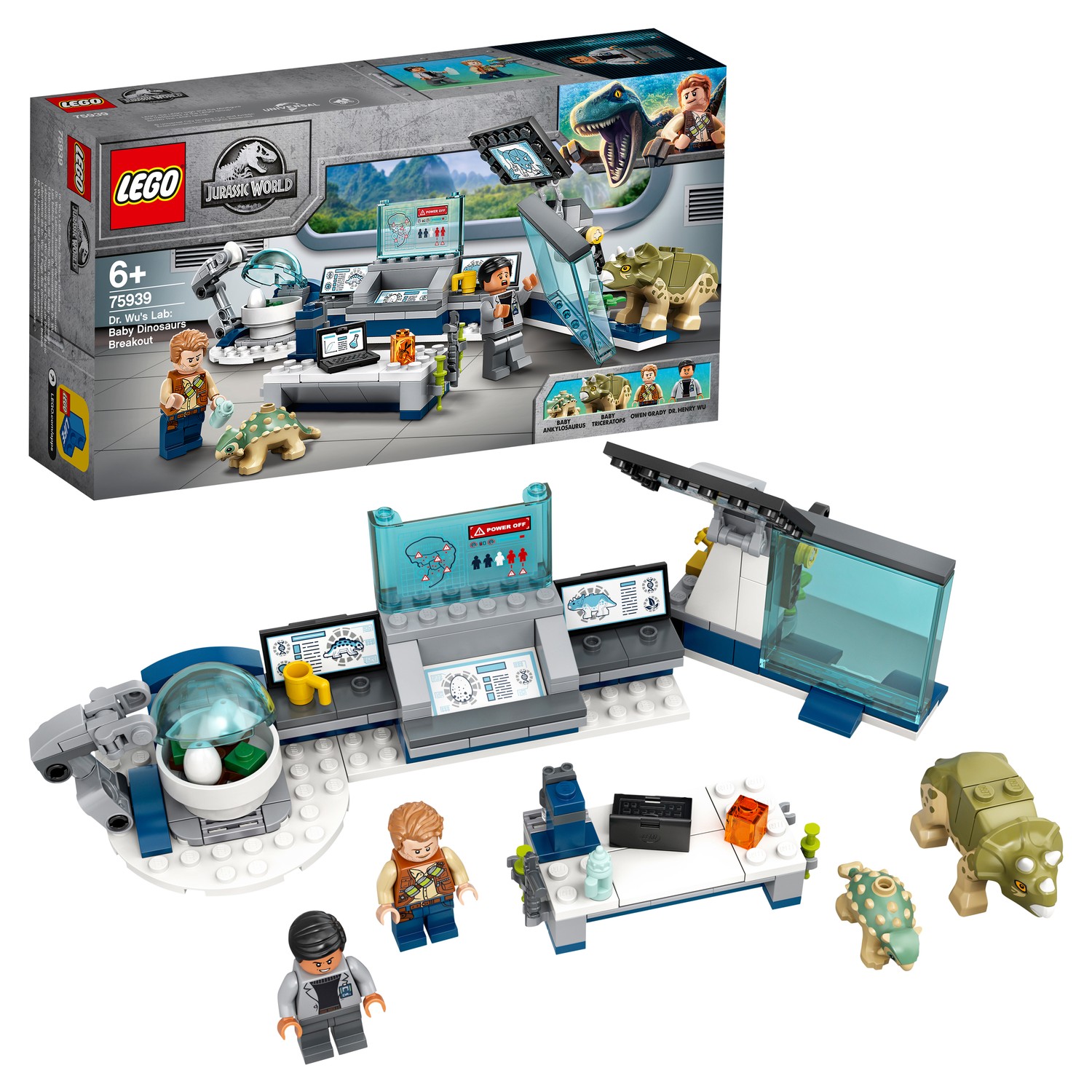 Конструктор LEGO Jurassic World Лаборатория доктора Ву: Побег детёнышей  динозавра 75939