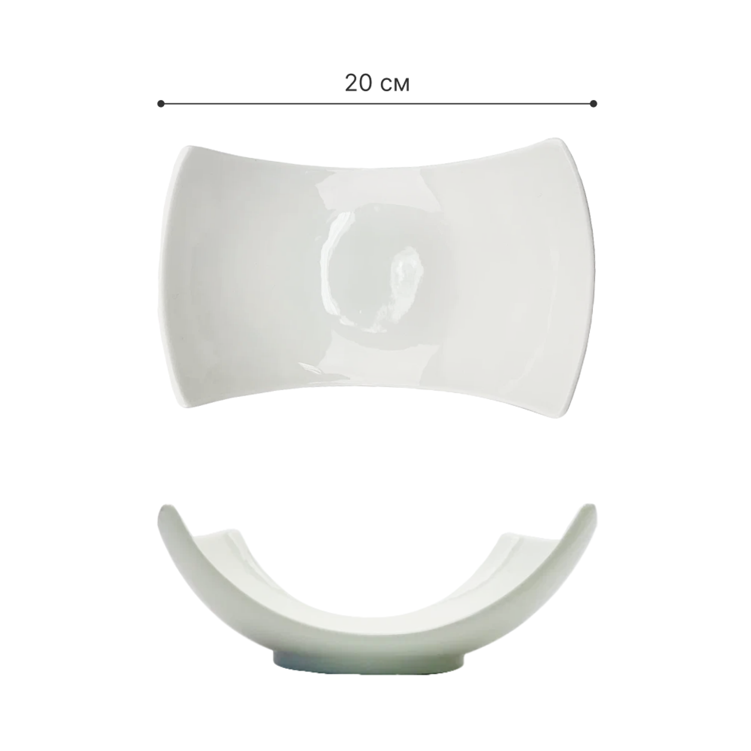 Салатник ZDK Homium Ceramics белый прямоугольный - фото 6