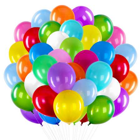 Шары воздушные Brauberg Набор 100 шт яркие цвета для фотозоны на день рождения