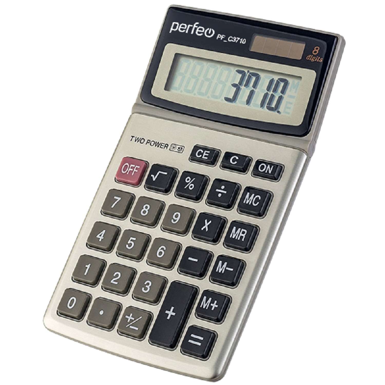 Калькулятор Perfeo PF C3710 карманный 8-разр. серый - фото 1