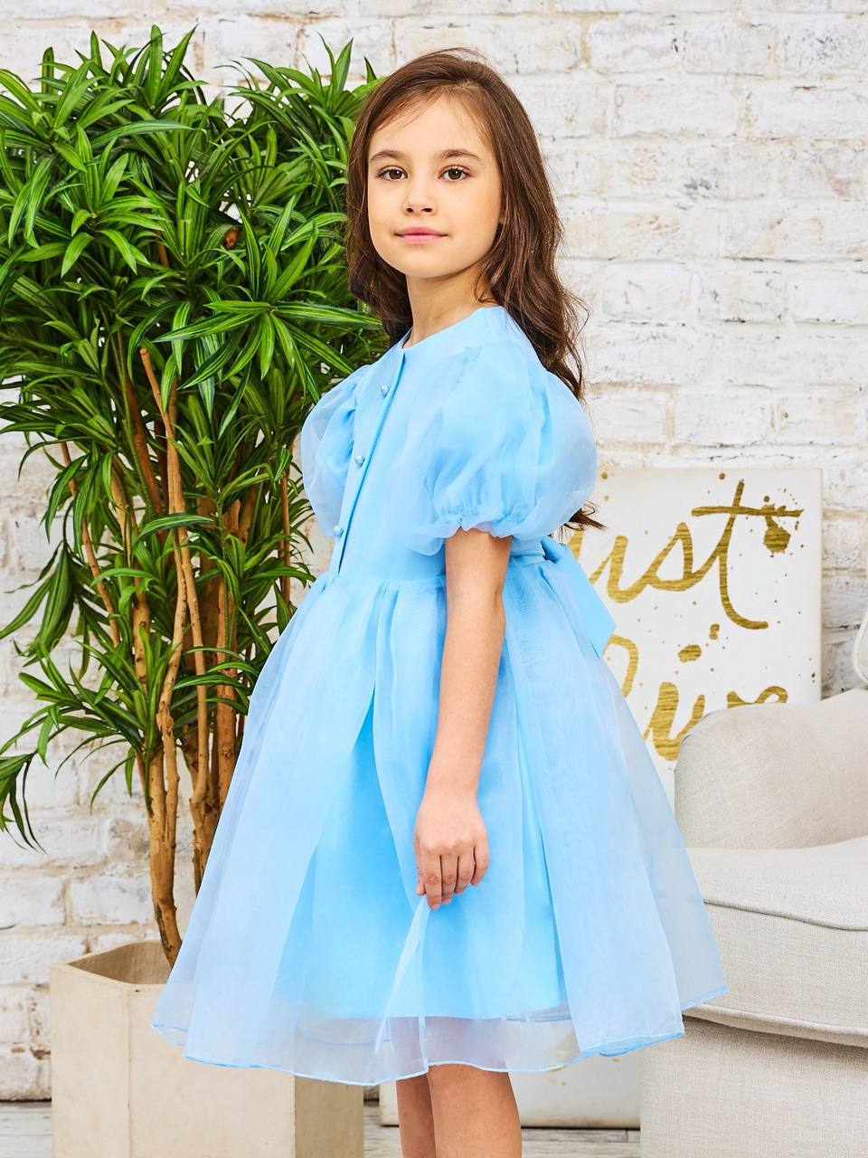 Платье Sofisha kids Plat.organza.blue - фото 10