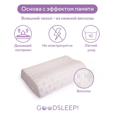 Ортопедическая подушка Goodsleep! для сна для взрослых с эффектом памяти
