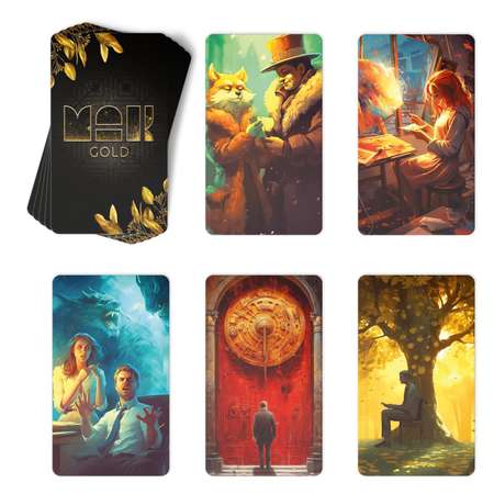 Арт-терапия Лас Играс «GOLD» с МАК 50 карт 7х12 см холст 22х16 5 см краски 6 цветов кисть 16+