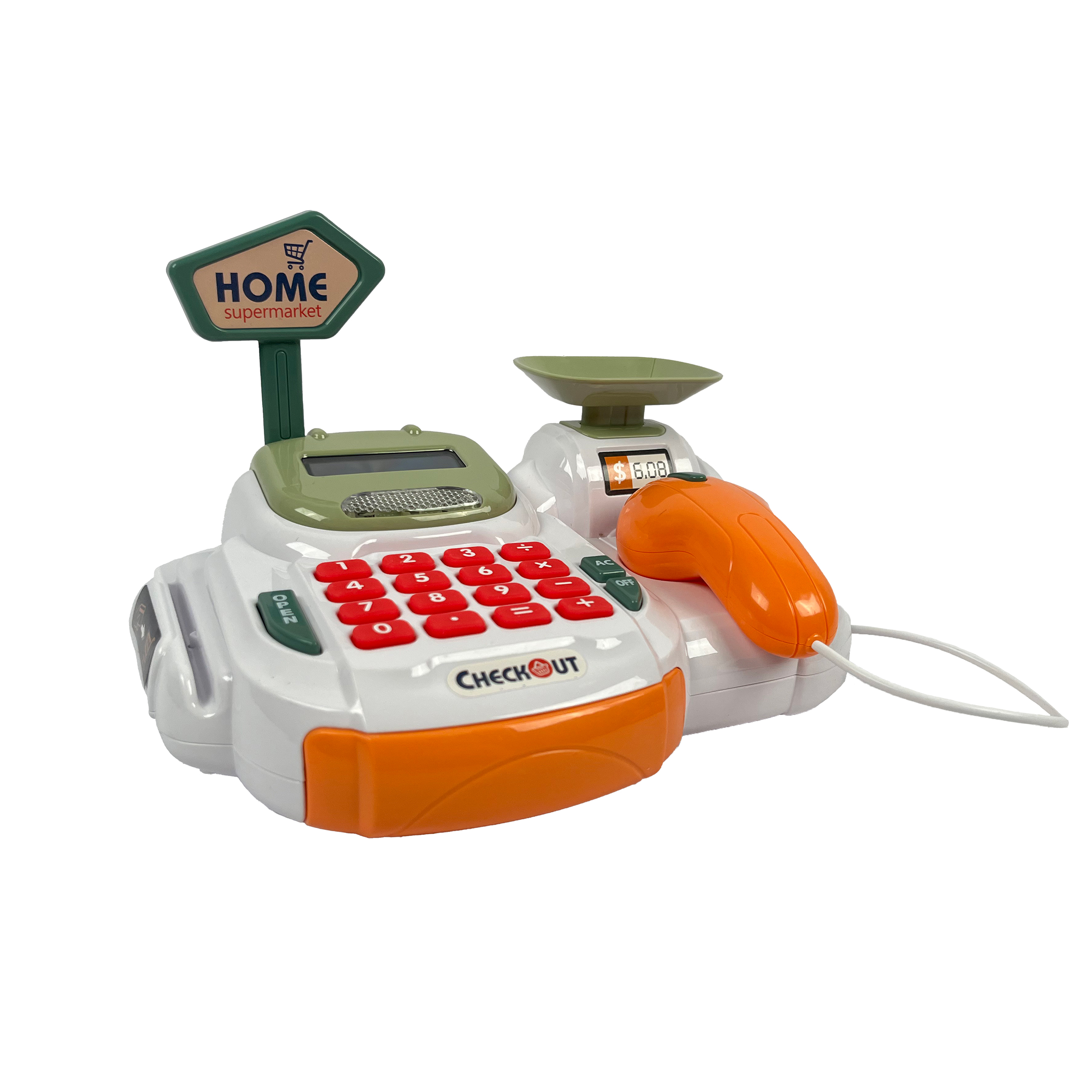 Игровой набор Касса ТОТОША супермаркет со звуком и сканером оранжевый - фото 2