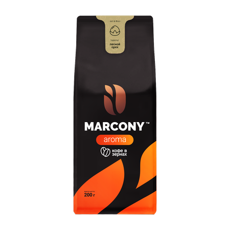 Кофе в зернах Marcony Aroma со вкусом Лесного ореха 200 г