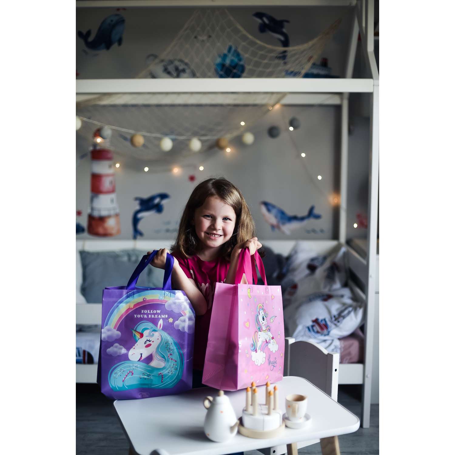 Подарочные пакеты для детей LATS 4 штуки День Рождения + единороги - фото 7