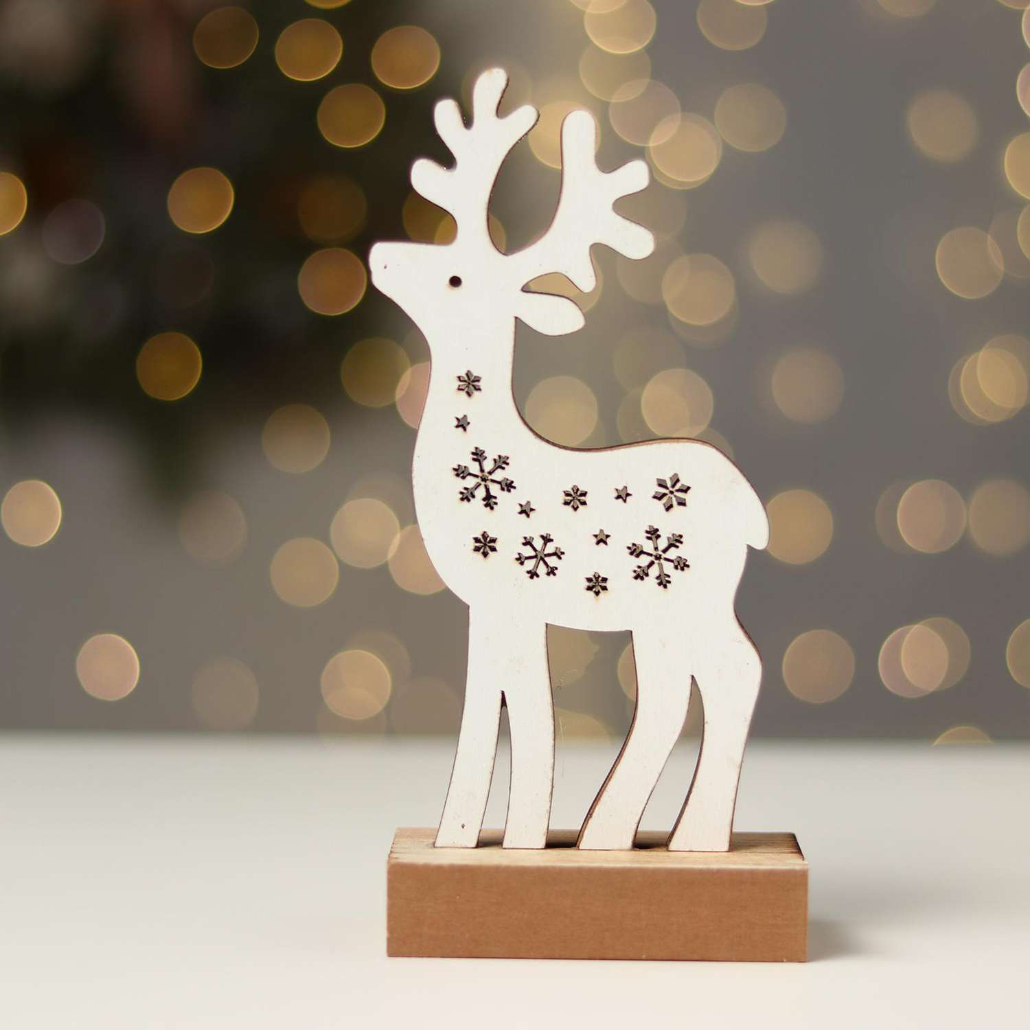 Новогодний декор Лесная мастерская с подсветкой «Снежный олень» - фото 4