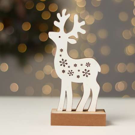 Новогодний декор Лесная мастерская с подсветкой «Снежный олень»
