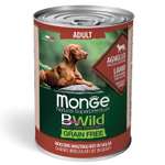 Корм для собак MONGE BWild Grain free из ягненка с тыквой и кабачками консервированный 400г