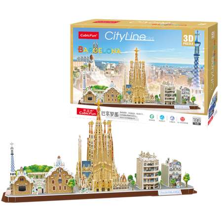 Пазл CubicFun Барселона CityLine 3D 186деталей MC256h