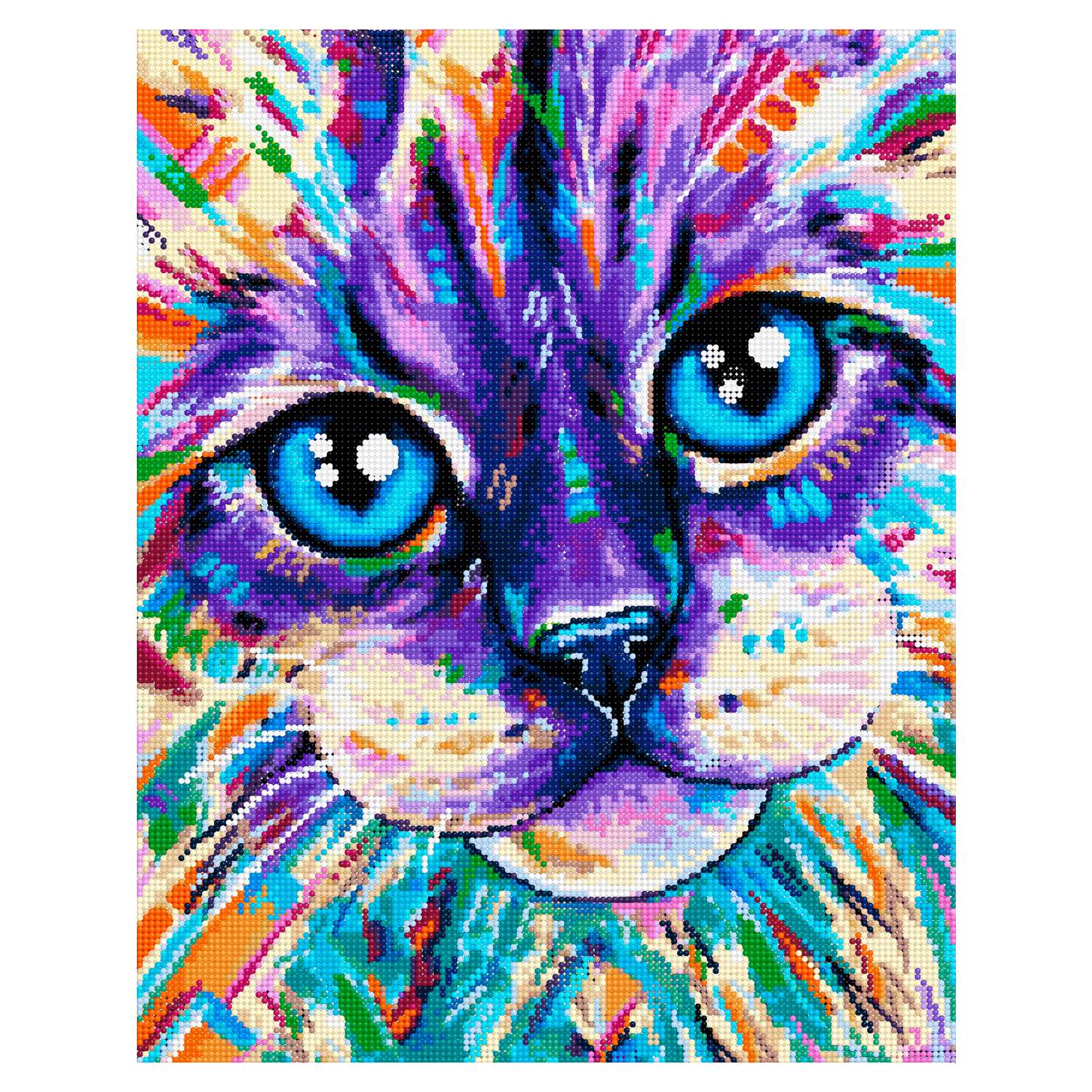 Алмазная мозаика Art sensation Цветной кот холст на подрамнике 40*50 см - фото 2