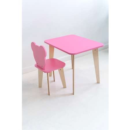 Набор мебели Коняша стол и стул розовый