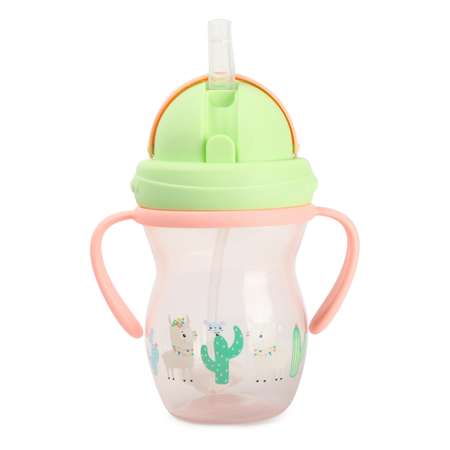 Поильник BabyGo Fisher Price с трубочкой съемные ручки 270мл Pink