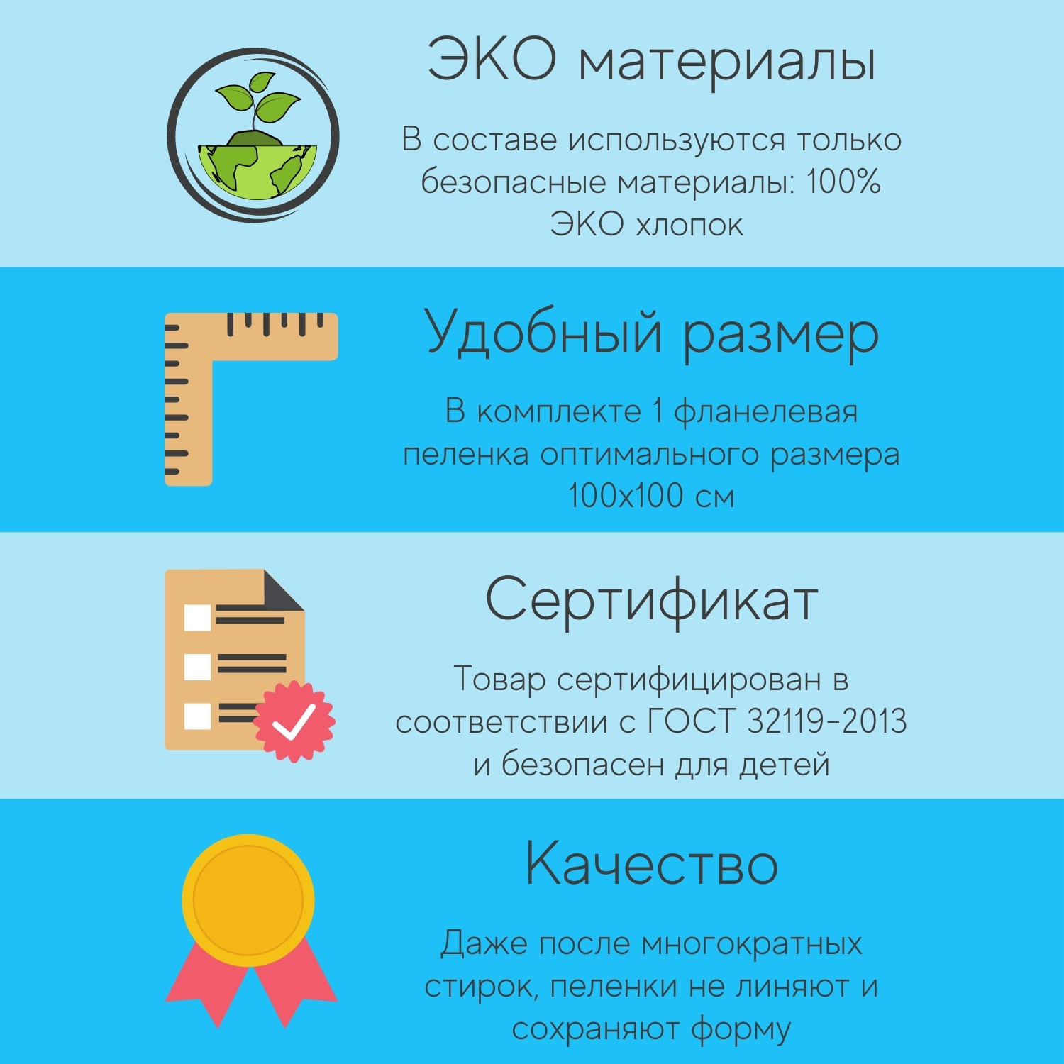 Пеленка loombee фланелевая супер мягкая Звезды 1 шт - фото 5