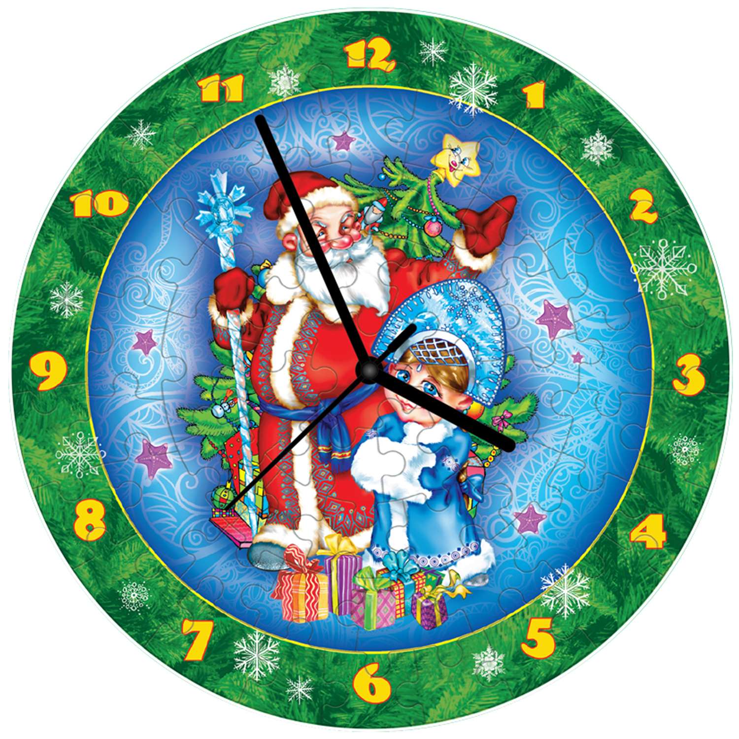 Сборная модель Умная бумага Часы Дед мороз и снегурочка 126-10 126-10 - фото 2