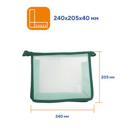Папка А5 для тетрадей WORKMATE прозрачный пластик окантовка зеленая 245*205*4 см