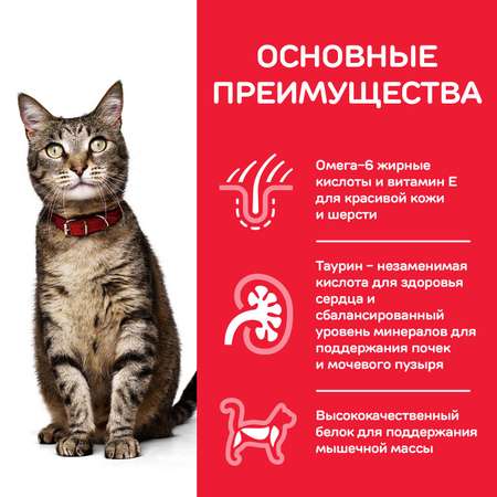 Корм сухой для кошек HILLS 3кг Science Plan с тунцом для поддержания жизненной энергии и иммунитета