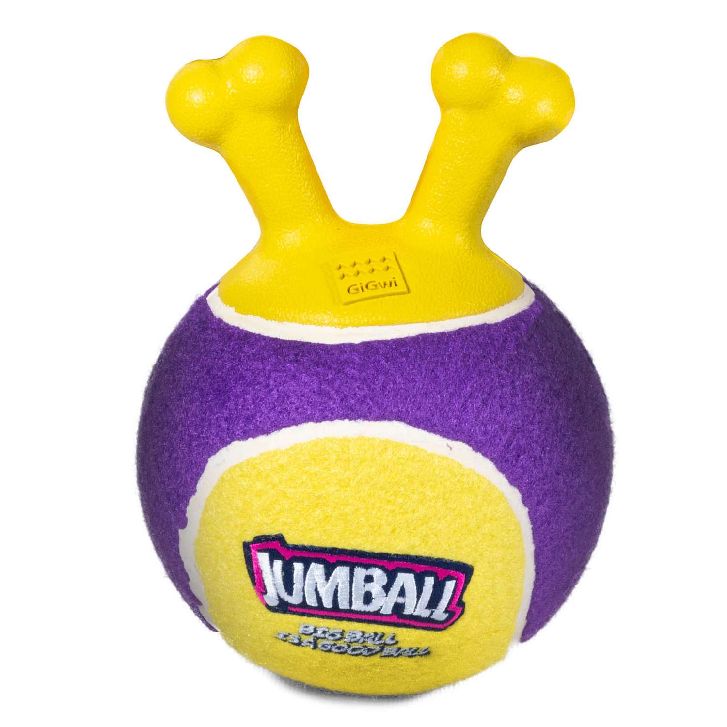 Игрушка для собак GiGwi Мяч теннисный c ручками Жёлтый - фото 1