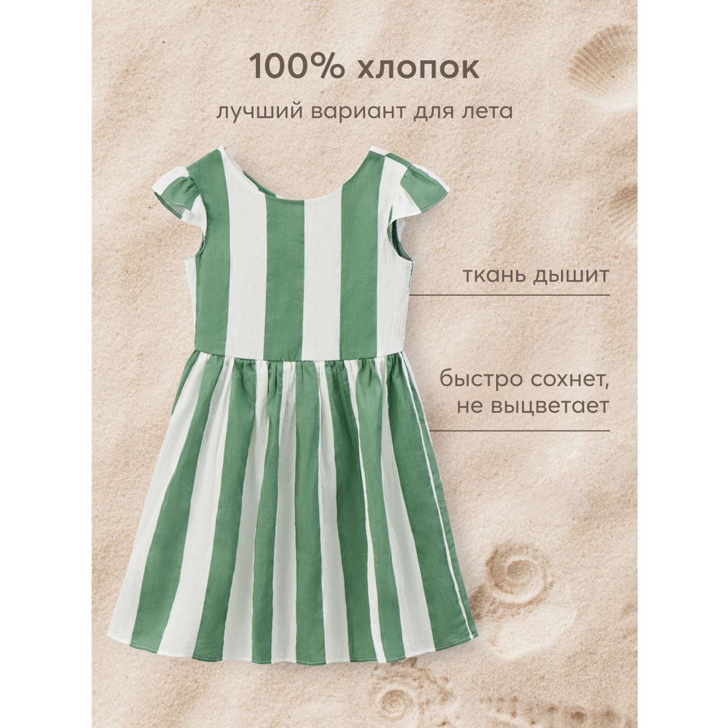Платье Happy Baby 88158_green-stripe - фото 2