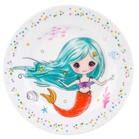 Набор посуды Elan Gallery Русалка с голубыми волосами 3 предмета