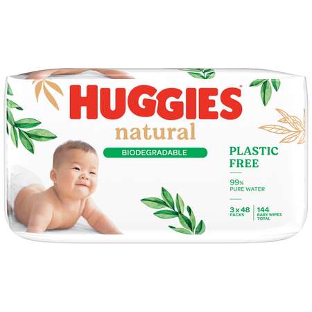 Салфетки влажные Huggies Natural 144шт