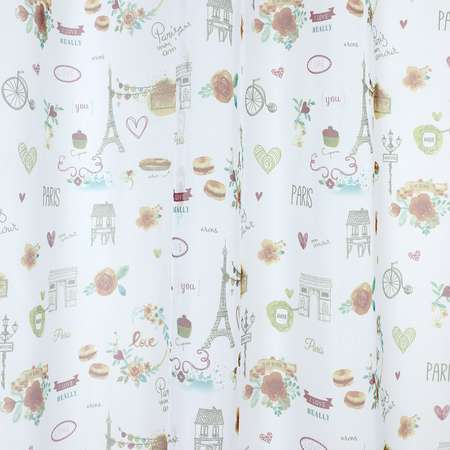 Тюль ТД Текстиль вуаль Paris 150х270 белый зеленый
