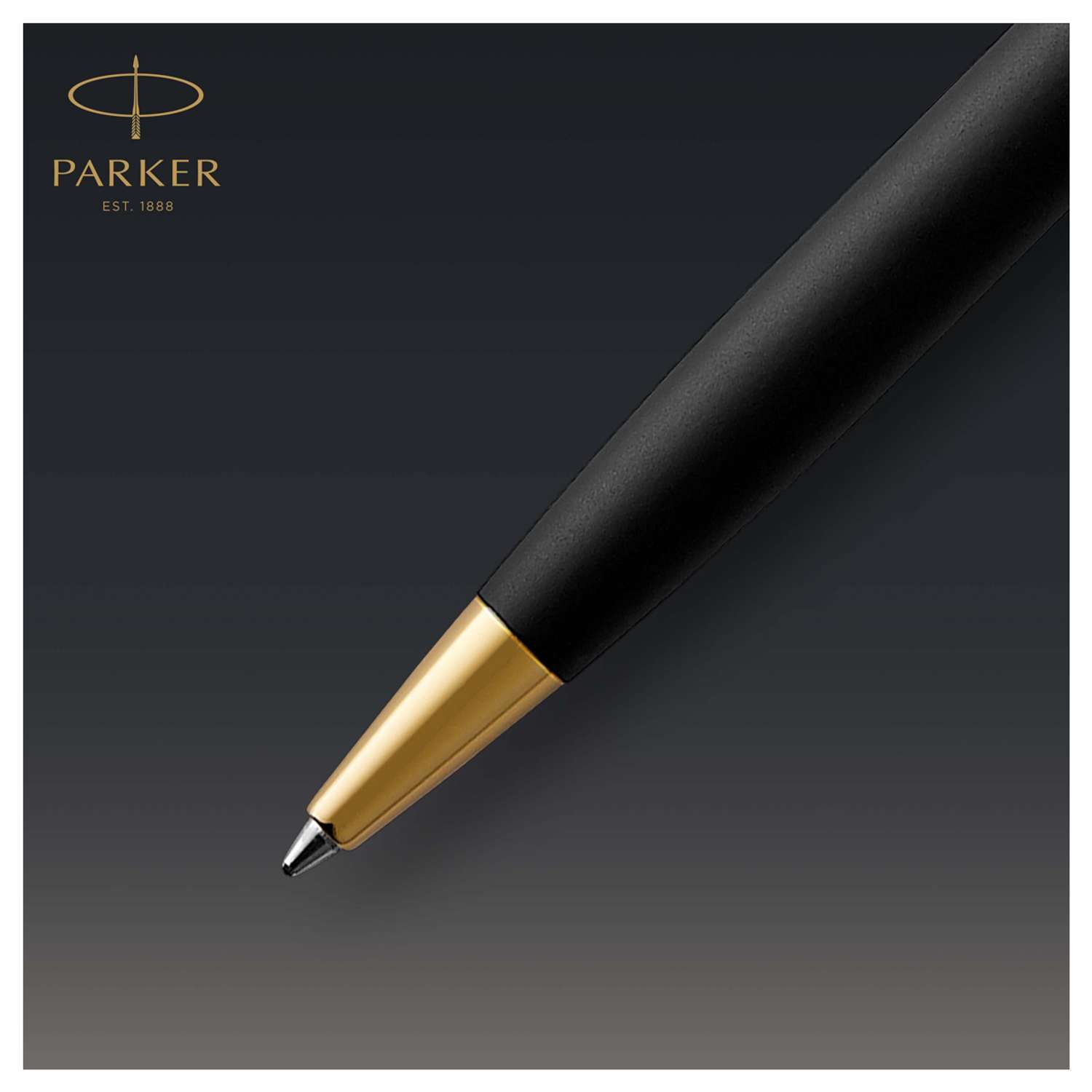 Ручка шариковая PARKER Sonnet Matte Black GT черная поворот подарочная упаковка - фото 2