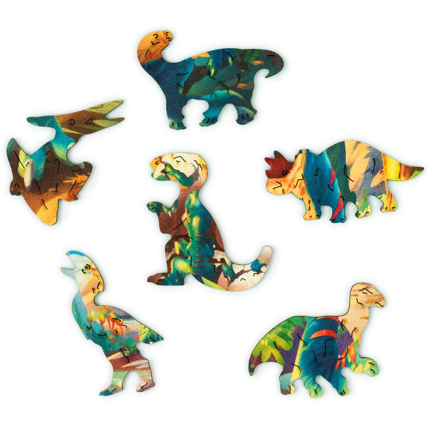 Пазл деревянный WOOSAIC Dino Тираннозавр Рекс 50 деталей - фото 3