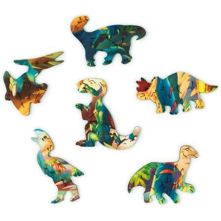 Пазл деревянный WOOSAIC Dino Тираннозавр Рекс 50 деталей