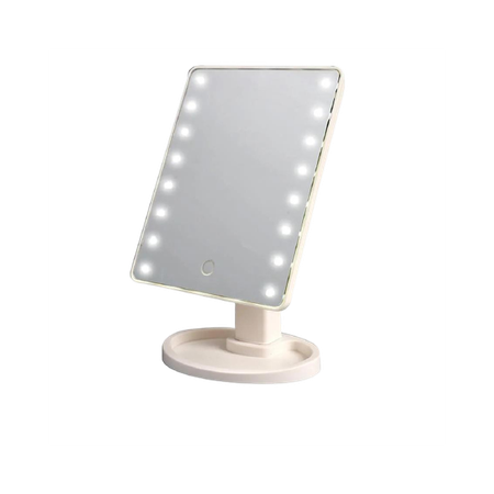 Зеркало настольное Keyprods косметическое с LED подсветкой Белый