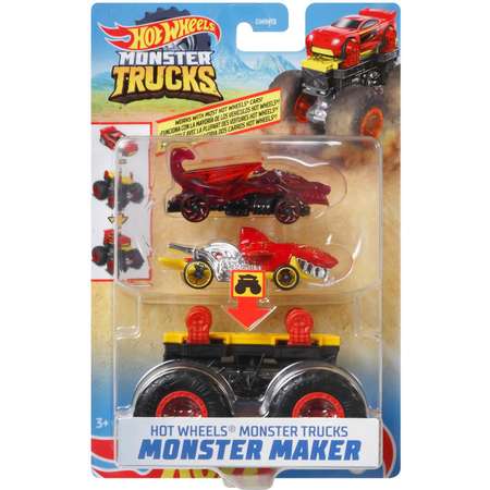 Набор Hot Wheels Monster Trucks Монстр-мейкер с 2машинками и шасси Желтый GWW18