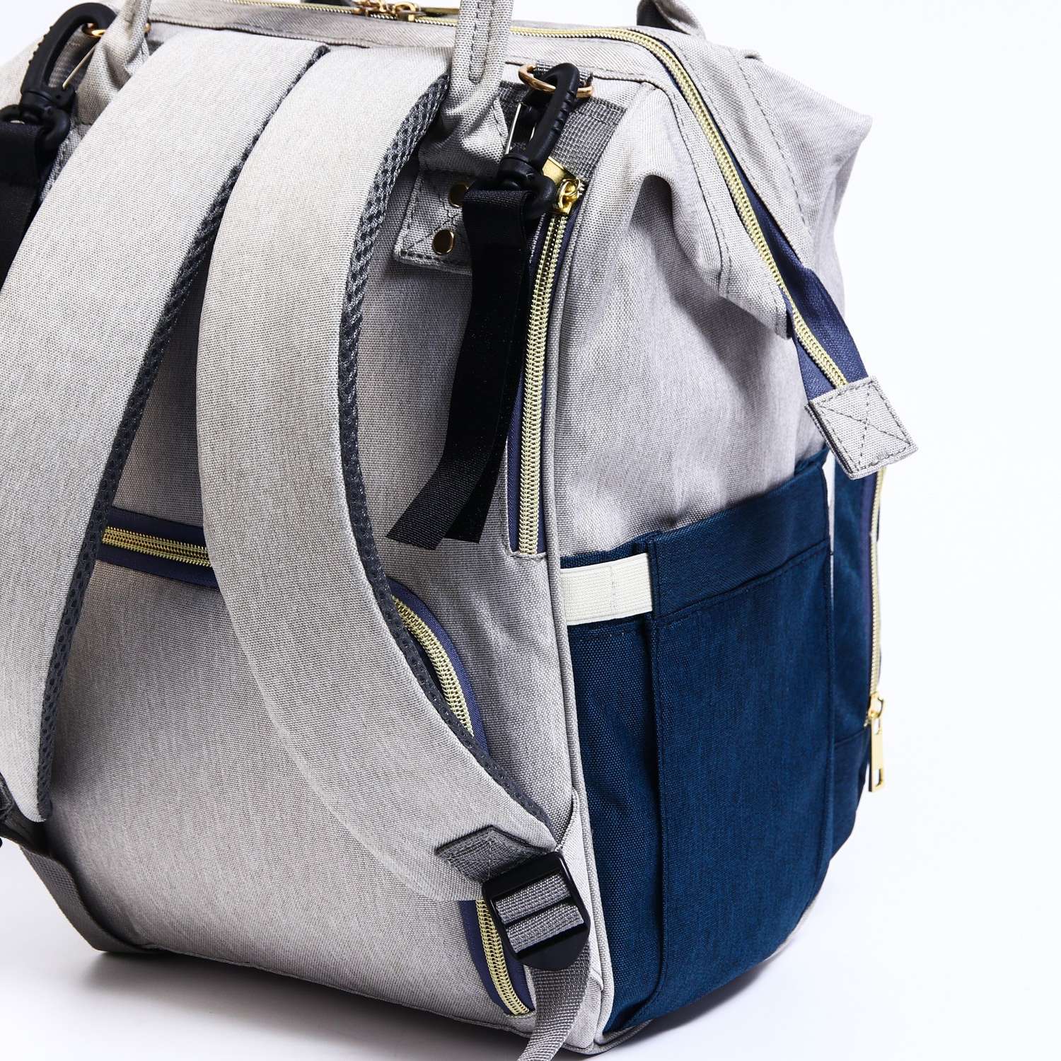 Сумка-рюкзак Sima-Land для хранения вещей малыша цвет серый/синий - фото 6