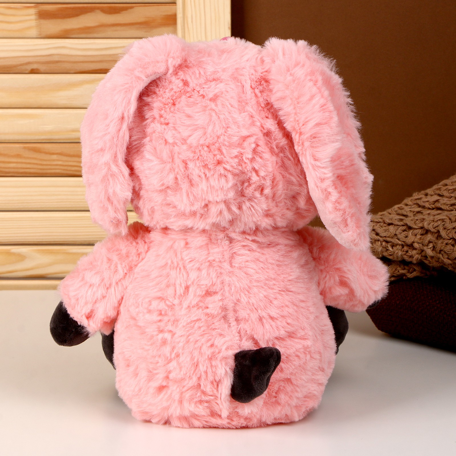 Мягкая игрушка Sima-Land «Собака» в костюме зайца 30 см цвет розовый - фото 4