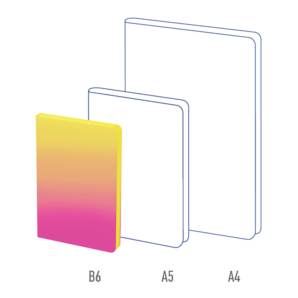 Ежедневник Berlingo недатированный В6 136 листов Radiance кожзам желтый и розовый градиент - фото 4