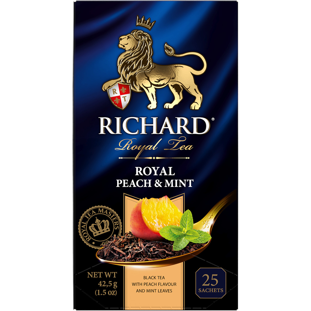 Чай черный Richard Royal Peach Mint 25 пакетиков - фото 1
