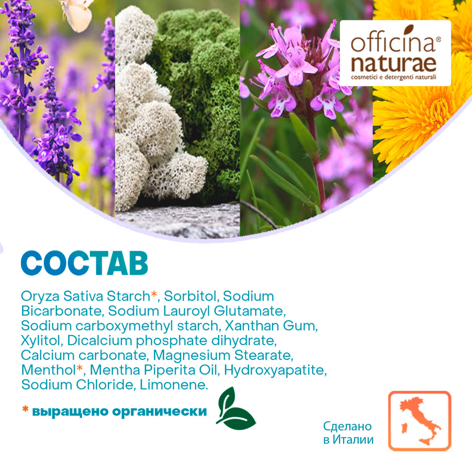 Зубная паста Officina Naturae Органическая Органическая зубная паста без фтора в форме таблеток со вкусом мяты 115 шт - фото 4