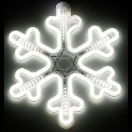 Фигура BABY STYLE Снежинка белый с эффектом белого пульсирования LED гибкий неон улица 30 см