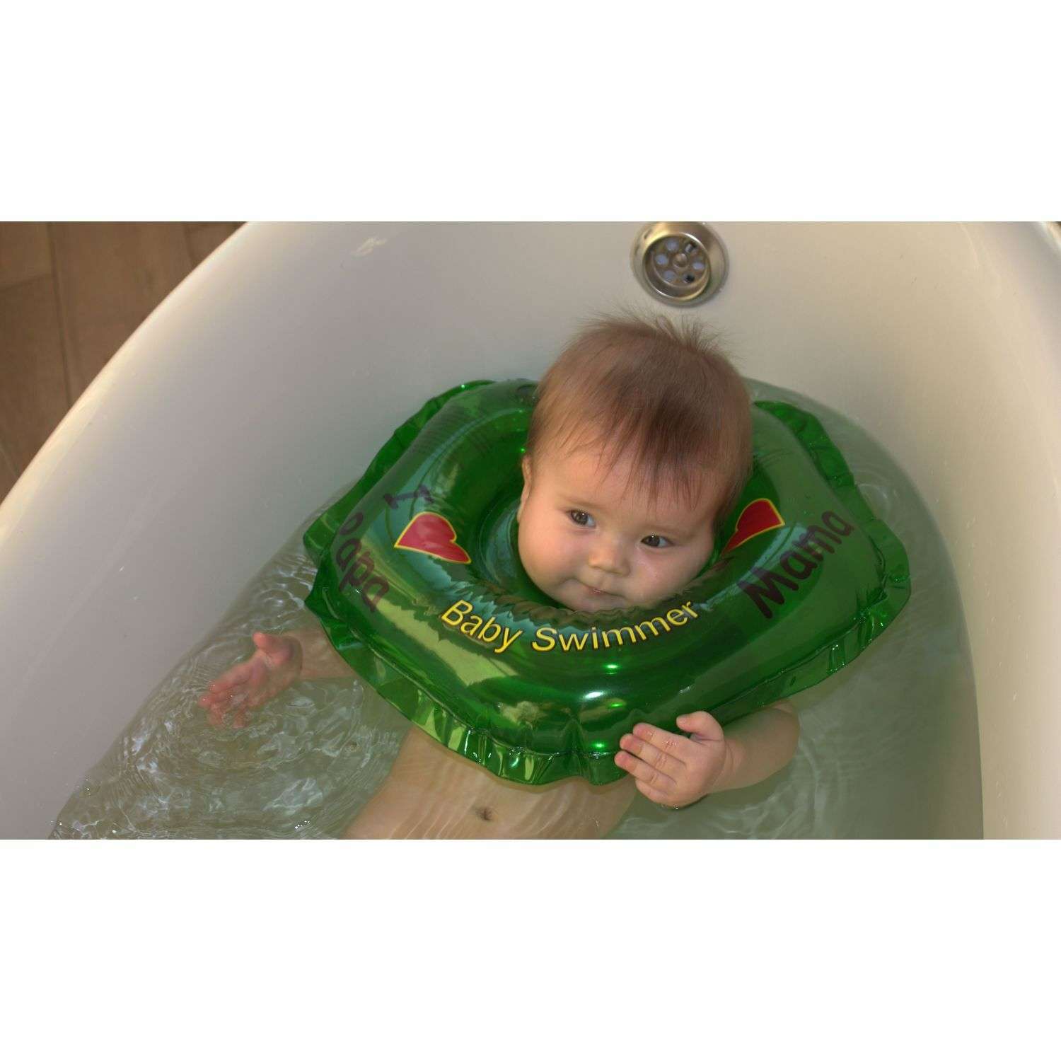 Круг для купания BabySwimmer на шею 0-24месяца Зеленый BS21G - фото 13