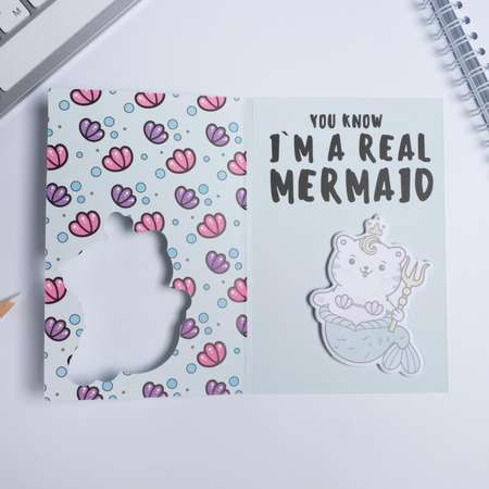 Стикеры ArtFox Фигурные в открытке «I am mermaid»