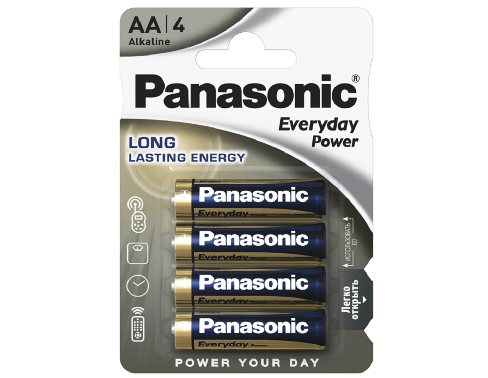 Щелочная батарейка Panasonic AA Everyday Power в блистере 4шт LR6REE/4BR - фото 1