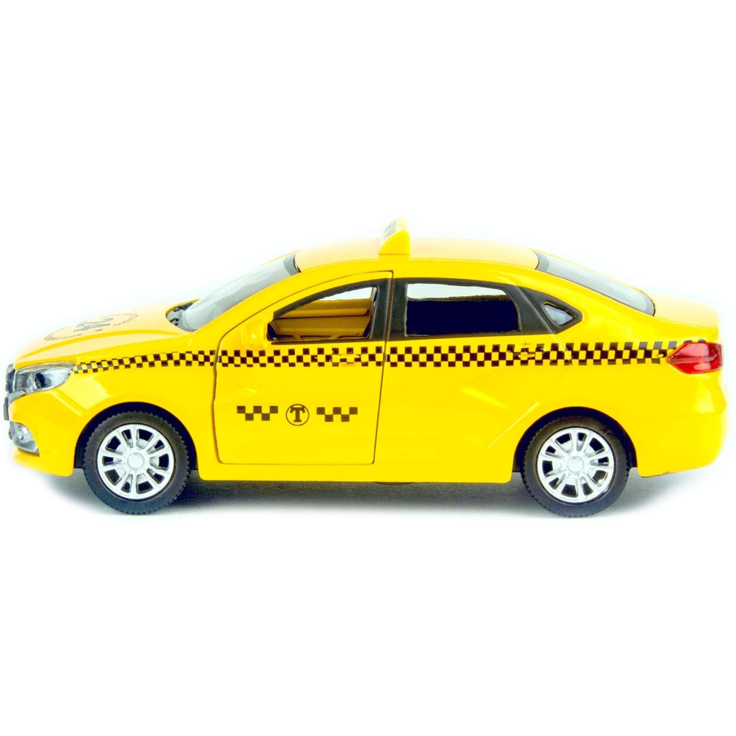 Машинка AUTOGRAND LADA VESTA такси металлическая с инерционным механизмом 11 см 68335 - фото 5