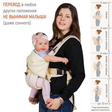 Рюкзак-кенгуру Чудо-чадо BabyActive Grace от 0 мес бежевый