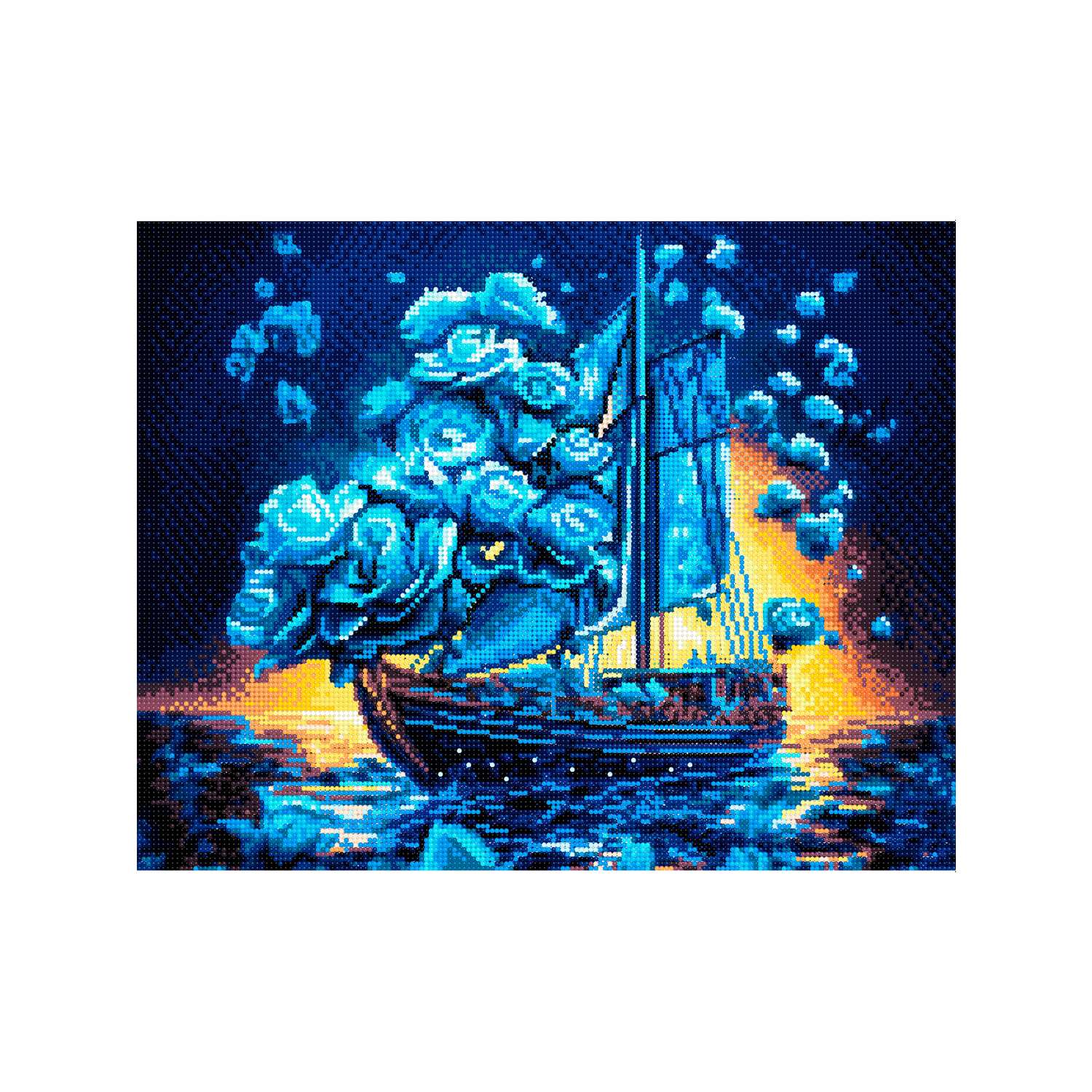 Алмазная мозаика Art sensation холст на подрамнике 40х50 см Цветочный корабль - фото 2