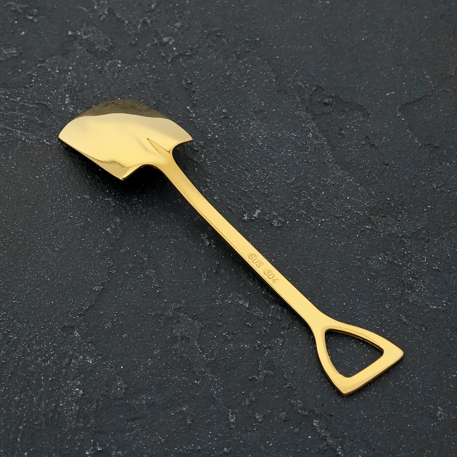 Ложка десертная MAGISTRO Лопата цвет золото форма прямоугольная - фото 2