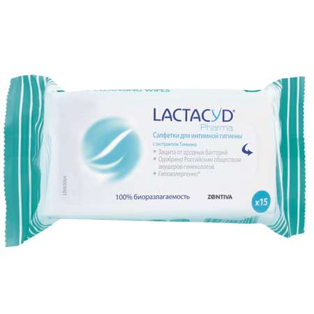 Влажные салфетки Lactacyd с тимьяном 15шт
